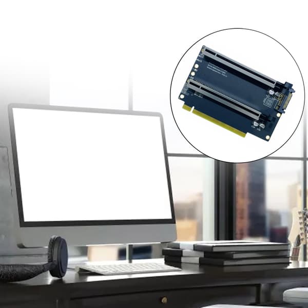 PCIE X16 splitter PCIE X8X8, SATA strømversion 40,4 mm plads