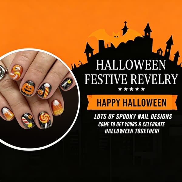 Halloween Press Ons Reflekterande Pumpaset för Höstkostymlooker