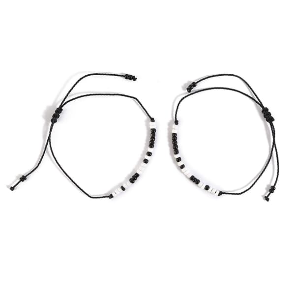 Handgjorda vänskapsberlocker 2 st/set Jag älskar dig Morse Code Armband för Unisex