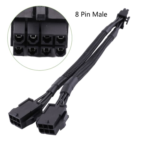 6-bens til 8-bens konverterkabel Fleksibelt og holdbart 18AWG PCIe PCI-E stik