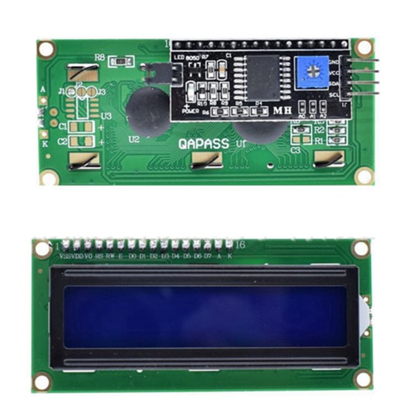 8 delar IIC/ I2C/ TWI LCD seriellt gränssnittsadapter och LCD-modul Display Blå bakgrundsbelysning för R3 MEGA2560 LCD 1602