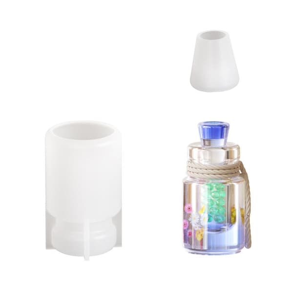 Glasflaske Silikoneform Drift Flaske Resin Form Hjerteformet Lysestageforme