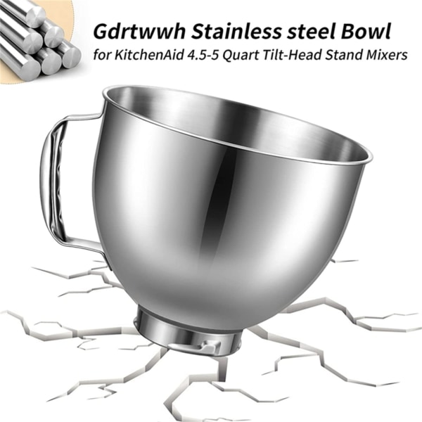 Rostfritt stål skål mixer tillbehör Mixer skål Huvud Stativ Mixer skål Mixer utbyte Diskmaskin Säker för mixer