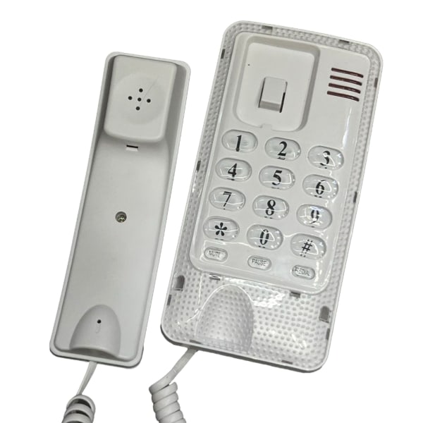 Väggtelefon Väggtelefon med sladd Hemtelefon med sladd Väggtelefoner Fasta telefoner för hemföretag Kontor Hälsningsstation White