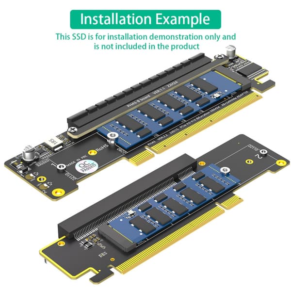 M.2 NVME SSD'er til PCIE4.0 16X Konvertere PCIe SSD'er til M.2 Udvidelseskort til PC