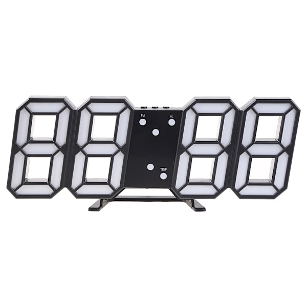 3D LED digital väckarklocka Ljusstyrka Justerbar elektronisk vägghängande klocka Black - Green word