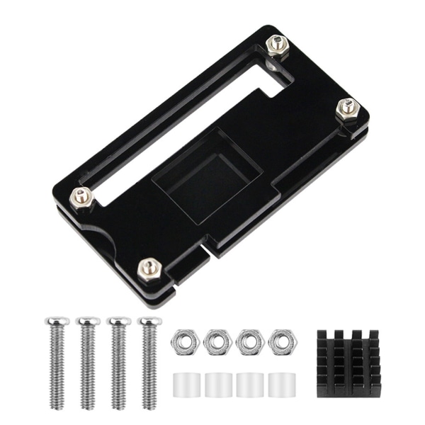 För Raspberry Pi Zero Kit Akryl för case + aluminium kylfläns + 40Pin GPIO Header + skruvmejsel för Raspberry Pi Zero Black