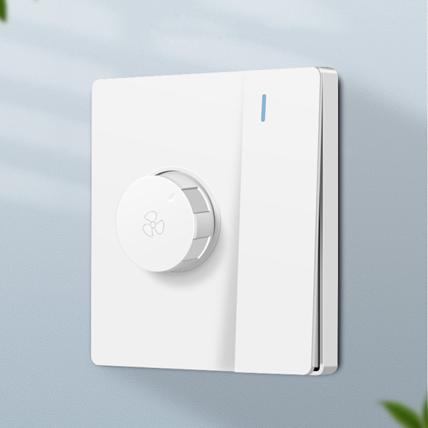 220V Universal Takfläkt Hastighetskontroll Väggknapp Dimmer Switch Steglösa växlar Fläkthastighetsjustering Gold