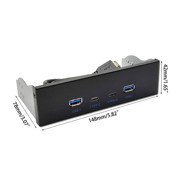 USB3.2 Frontpanel Hub To Eksterne Usb3.0 Porter Solid Metallkonstruksjon