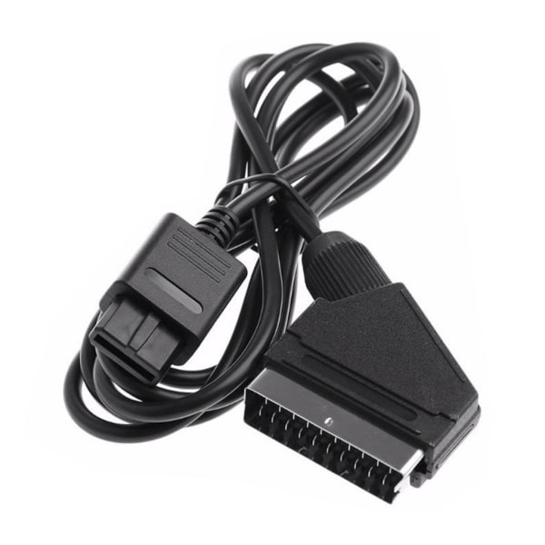 SCART AV-kabel Universal för N64 SNES SFC GC Spelkonsol Speltillbehör 1,8 meter 6Ft AV-kontakt Kabelsladd Svart