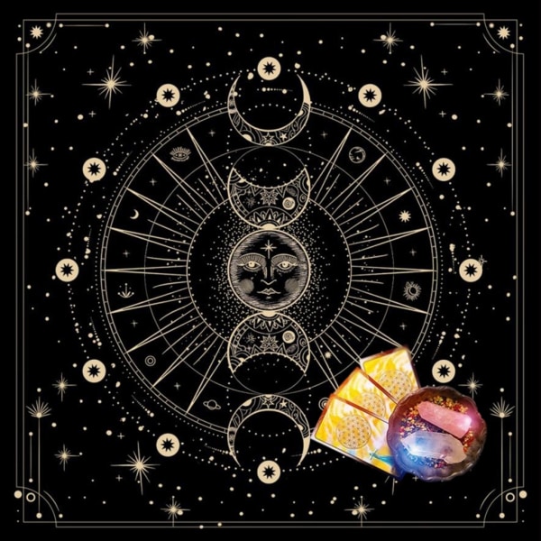 Tarots Bordsduk Rune Divinations Cover Astrologi Oracles Brädspelsmatta Fyrkantig form Pendel Altare Bordsduk 50x50cm