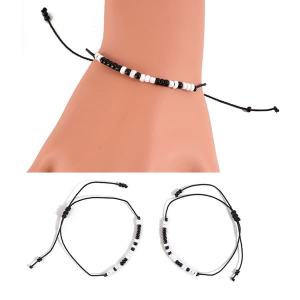 Handgjorda vänskapsberlocker 2 st/set Jag älskar dig Morse Code Armband för Unisex