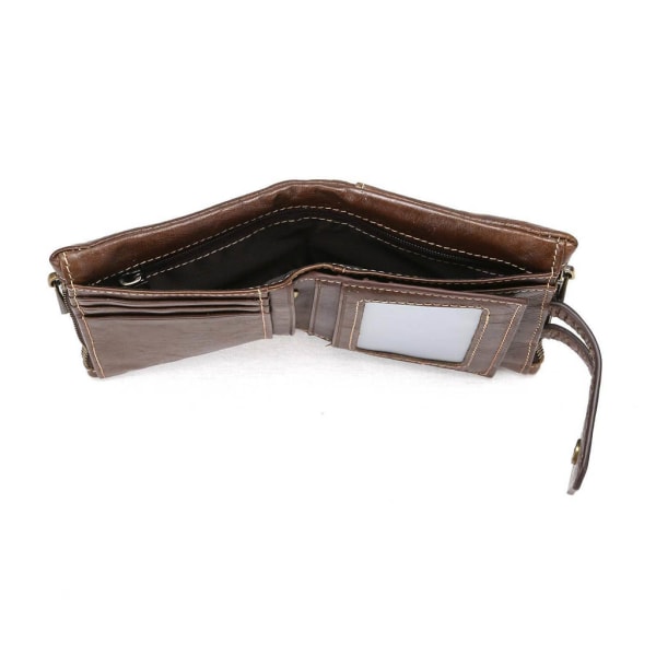 Män RFID blockerande plånbok Vintage läder kort handväska Bifold med myntficka