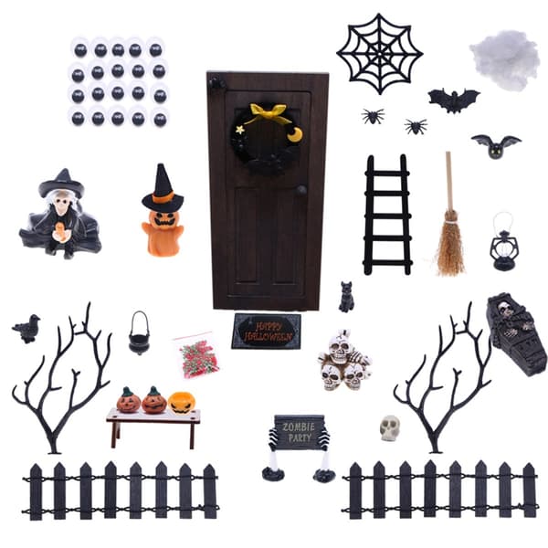 Dukkehus Tilbehør Mini Halloween Gresskar Trepynt Samling
