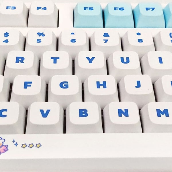 138-Keys Cartoon Keycaps PBT DYE-SUB Keycap XDA Profile 9,5mm Blue Rabbit För MX-Switch Keycaps För Mekaniskt Tangentbord