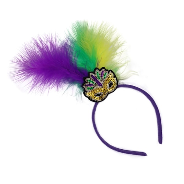 Mardi Gras Hårbøyle for Jenter Damer Fjær Hårbånd for Bankettfotografering