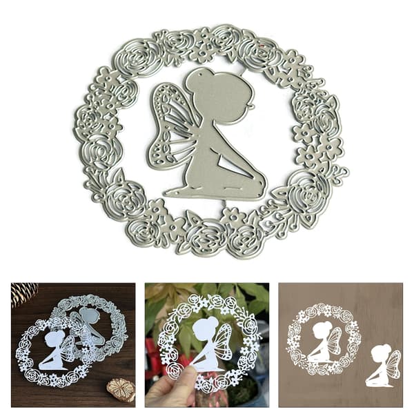 Fjärilsflicka Skärmallar för Scrapbooking Kolstål Stansmallar