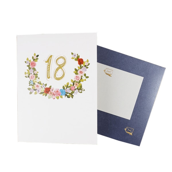 3D-blomsterjubileumskort gratulationskort med litet kort kuvertsats för bröllopsparets födelsedagsminne 50