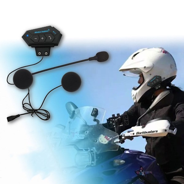 Stereo Bluetooth-kompatibelt Intercom Hjälm Headset Trådlös Interfon Musik
