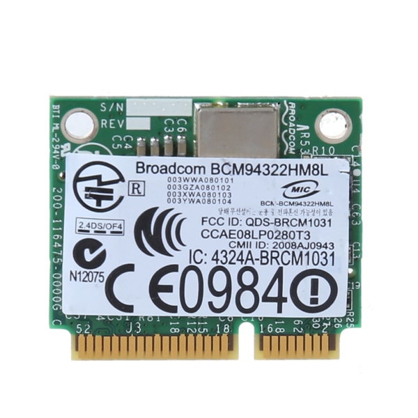 Dual Band 2,4+5G 300Mbps 802.11a/b/g/n WiFi trådlöst halvt mini PCI-Express-kort