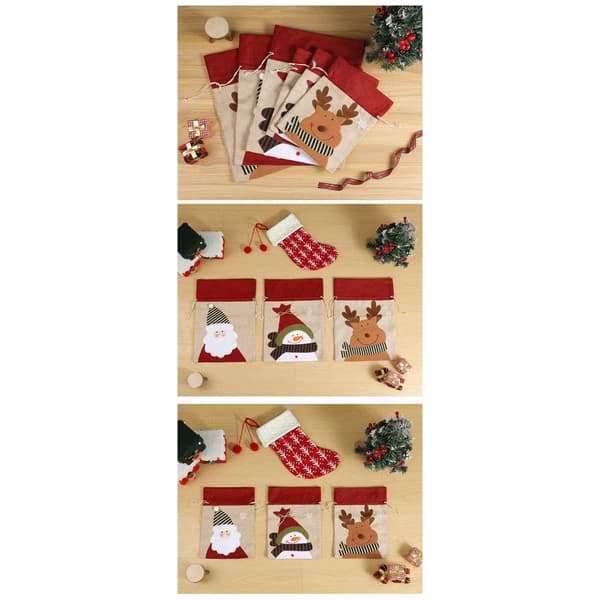 Festival Godtebeholder Julegavepose Bløde Materialer 2 Bærbare Størrelser Festtilbehør Small elderly gift bag