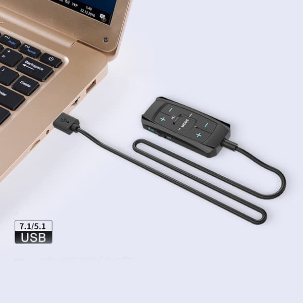USB til 3,5 mm lydadapterkabel Virtuelt 7.1 USB eksternt lydkort