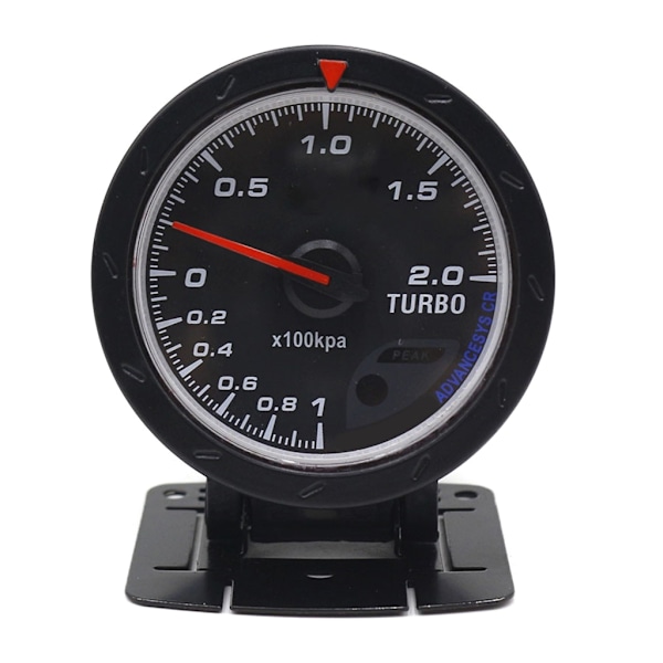 Universal 60mm Bil Digital LED Turbotrycksmätare Svart Kåpa