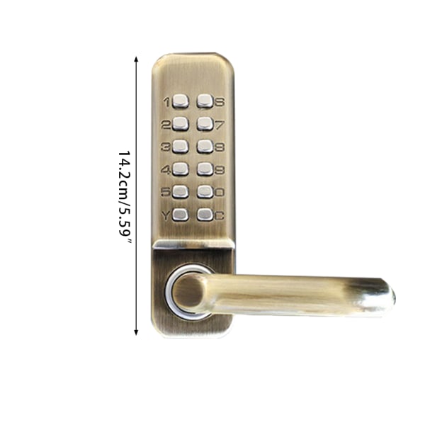 Mekaniskt digitalt dörrlås Nyckellöst kombinationskodlås Zinklegering Nyckellöst dörrlås med handtag utan batteri Green bronze