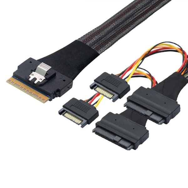 Server SFF8654(8i) til 2SFF-8639 NVME Datakabel 75CM Strømdataoverførsel