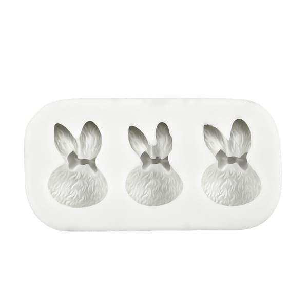 3 Huller Silikone Dessertforme Mousseforme Kanin Hovedformet Chokolade Bageforme Kagedekorations Gadgets til DIY Ba