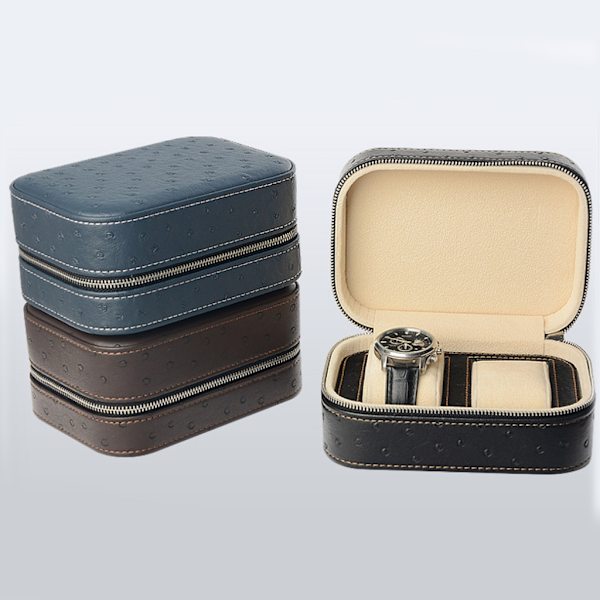Microfiber Läder Watch Box Bärbar Watch Storage Box Europeisk Watch Box Mekanisk Watch Storage Box Watch Box Black - Watch ring bit