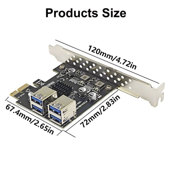5 Gbps USB 3.2 Gen1 PCIE -kortti USB3.0 PCIE X1 -kortti PCIE USB 3.0 -sovitin
