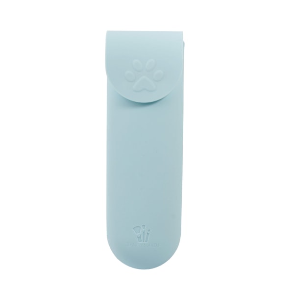 Resesminkborsthållare Silikon Bärbar kosmetiska ansiktsborstarhållare Mjuka sminkverktyg Organizer Blue