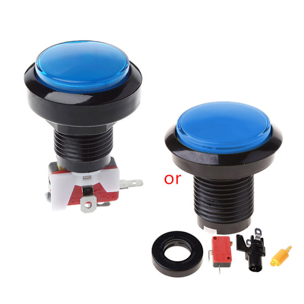 Speltryckknapp 45 mm rund 12V LED-belyst tryckknappsbrytare med mikrobrytare för arkadspel 5 färger Red