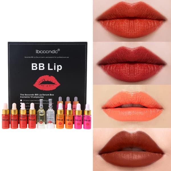 8 farver BB Lips Ampul Serum Kit Lipgloss BB Cream Pigment til læbefarvning