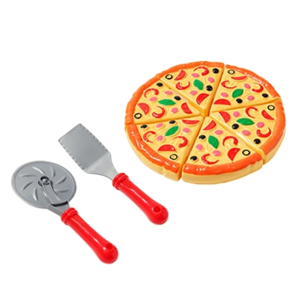 Simulerings Pizza Skärleksak för Barn Mat Låtsasleksak Kök Låtsaslek Pizza Matlagningsgåva Pojke Flicka Köksleksak
