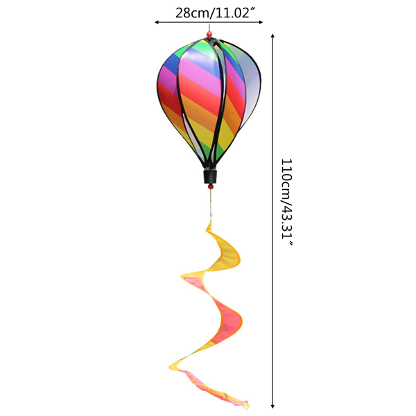 Varmluftsballong Vindspinnare Regnbåge Pinwheel Vindstrumpor Spiral Väderkvarn för Utomhus Trädgård Yard Gräsmatta Dekoration Present 1