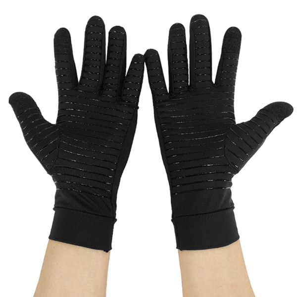 1 par kompressionshandskar Kopparfiber för pekskärmshandskar Varma utomhussporter Fitness Ridning Halkfria handskar XL