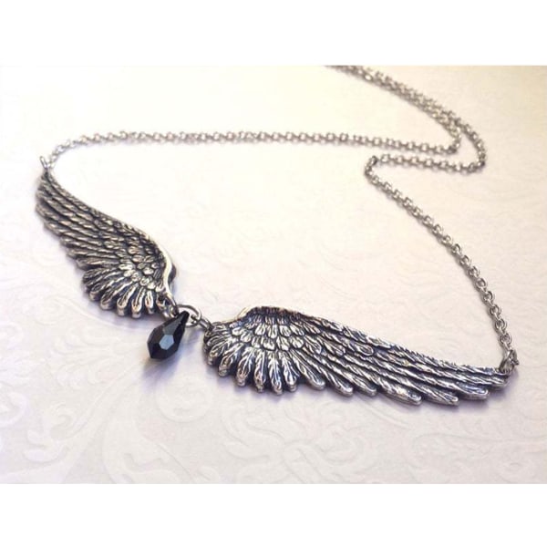 Vintage Angel Wings Fjäder Choker Hänge Estetisk Link Chains Statement Halsband för kvinnor Tjej Bröllop Tribal Gift