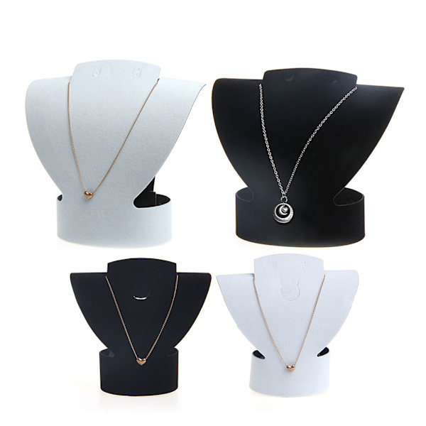 Sammetshalsband Kedja Smycken Byst Display Hållare Halsband Display Skyltdocka Avtagbar Smycken Byst Stand Black S