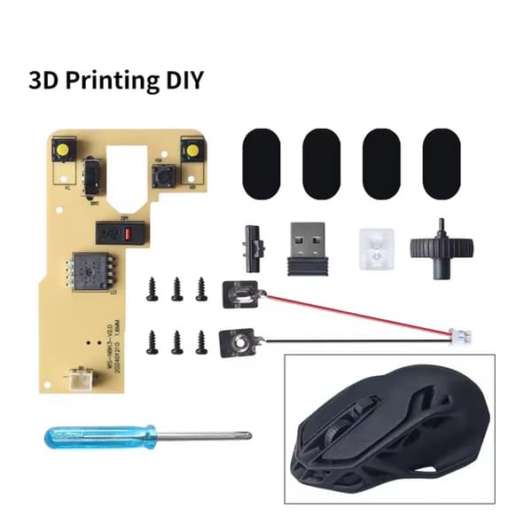 Muse-kit hardware til trådløs lab-mus 3D-print trådløs muse-kit DIY