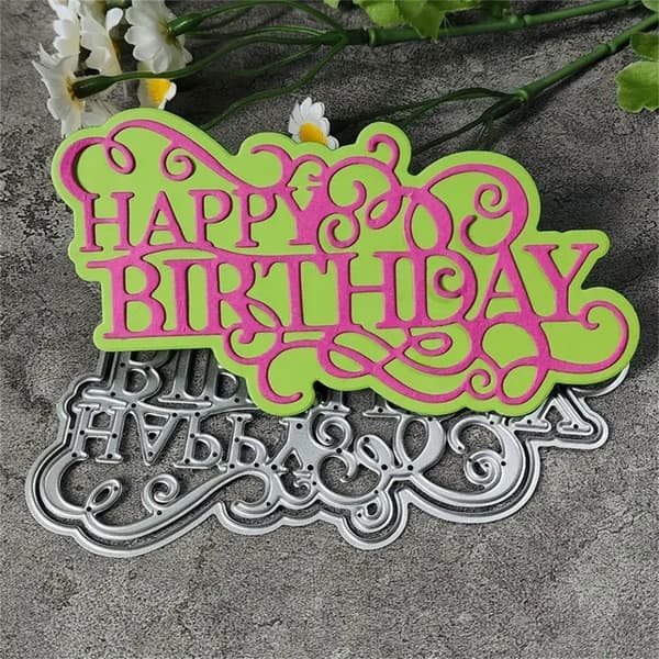 Födelsedagsbrev Präglingsstans Kolstål Skärformar för Scrapbooking