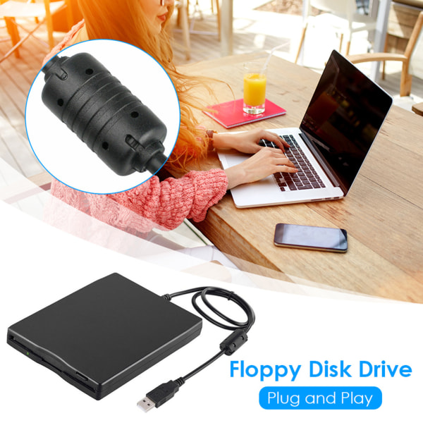 3,5 tums USB mobil diskettenhet för bärbar bärbar dator 1,44 MB extern diskett FDD