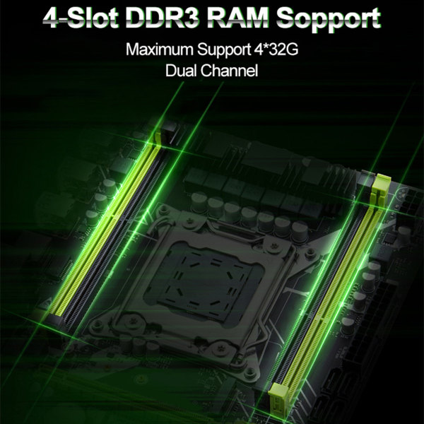 HUANANZHI X79 för M PRO Moderkort med för Intel XEON E5 2640 med 2x8GB DDR3 RECC-minne Combo NVME USB3.0 NVME SATA2