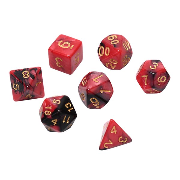 49 stk. Assorterede polyedriske terninger i resin med pose til DND RPG spil D4 D6 D8