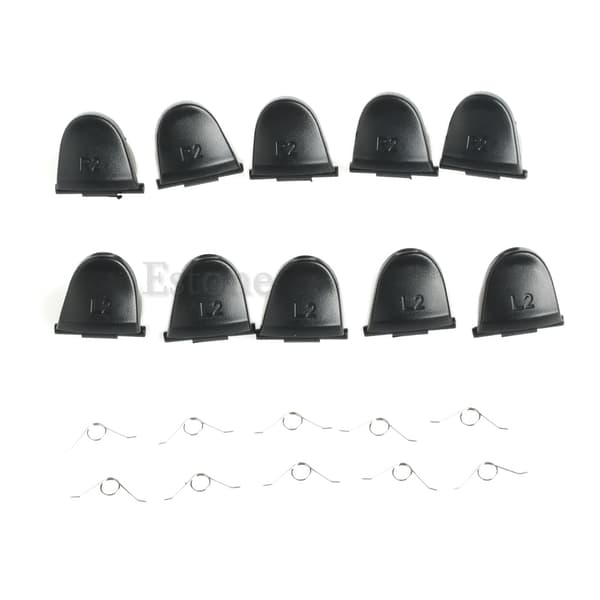 5 Par Sorte L2 R2 Trigger Knapper og 10x Fjedre til  Controller