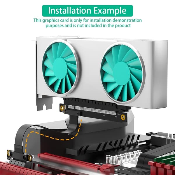 25CM PCIe 16X til 1X Forlengelseskabel for Datakomponentintegrasjon Rask
