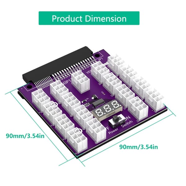 17x 6-pin strømforsynings breakout-kort konvertere 12V adapter for mining