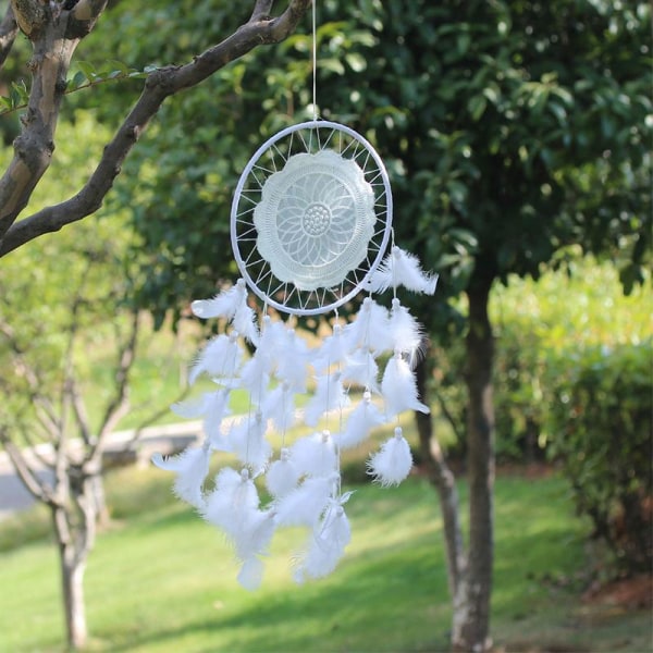 Handgjorda fjäder Wind Chime Makrame Drömfångare Ornament Vägghängande dekor null - MS6133C black