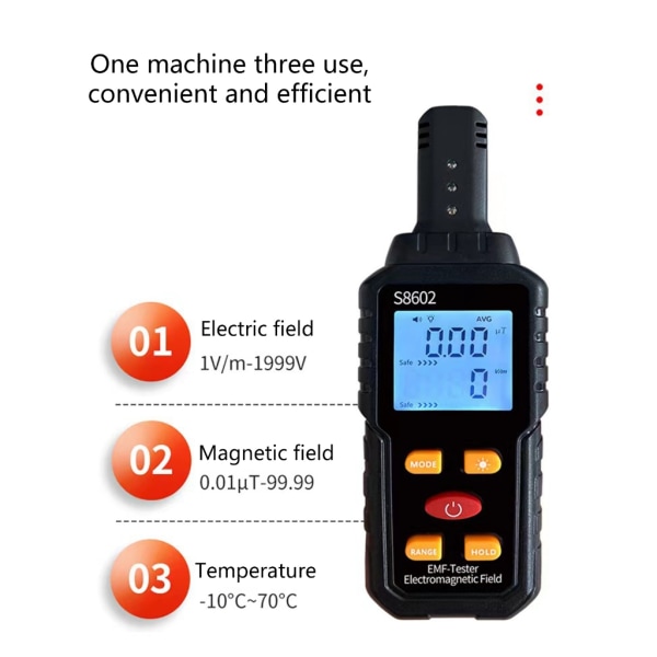Geigers Counter Nuclear Radiation Detector LCD Display Yrke Beta Gamma X-rays Bärbar handhållen strålningsmonitor